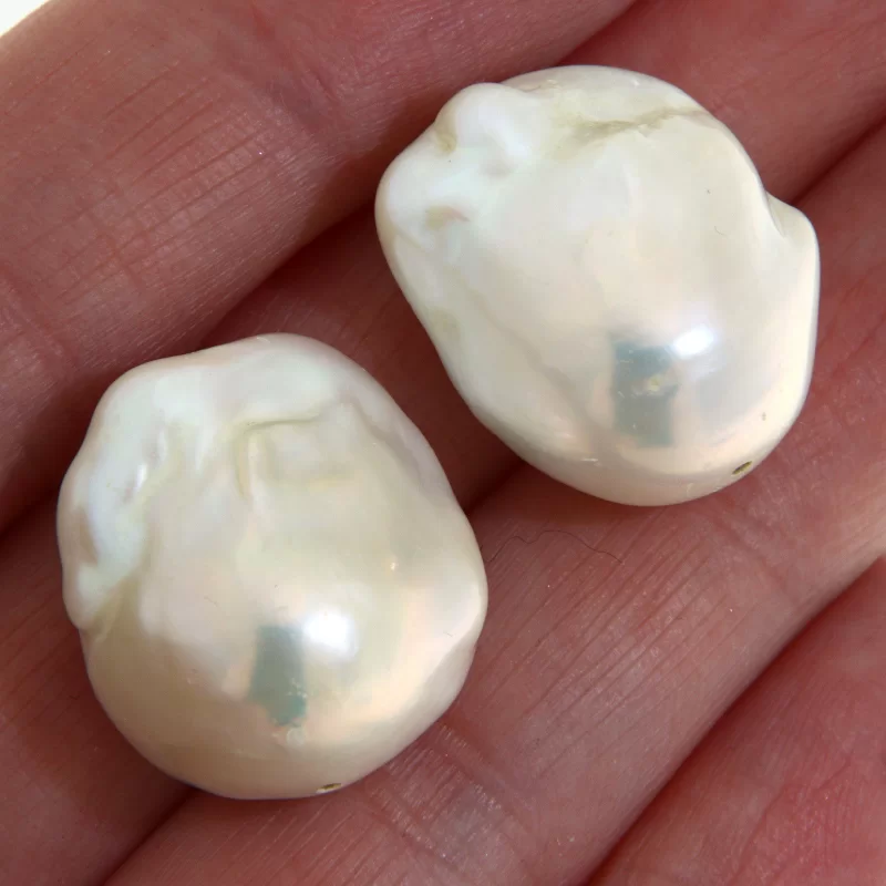 Pereche Perle Baroque Naturale - Luminozitate Pretioasa