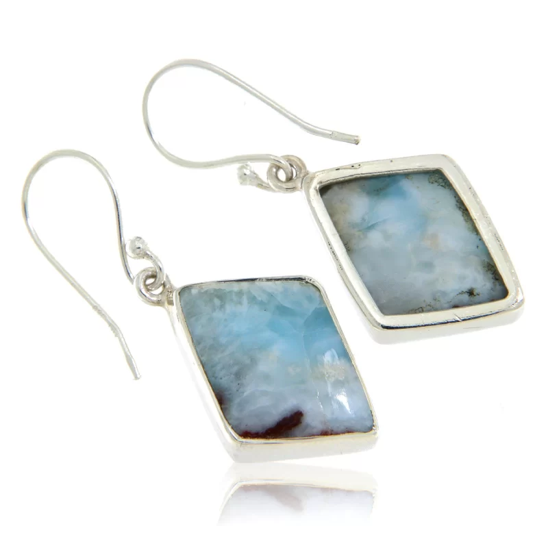 Cercei Argint 925 Larimar Natural - Eleganta si Calm Tropical