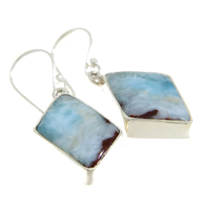 Cercei Argint 925 Larimar Natural - Eleganta si Calm Tropical