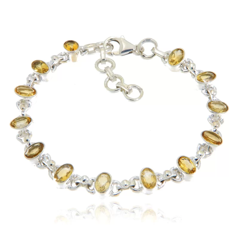 Bratara Argint 925  Citrin Natural - Stralucire si Energie