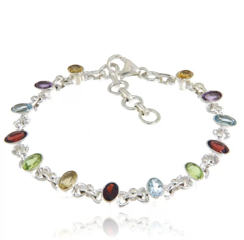 Bratara Argint 925  Multistone Naturale - Eleganta si Diversitate