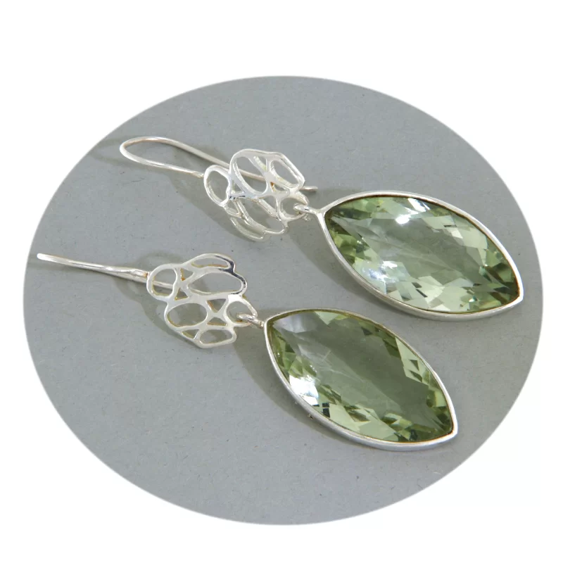 Cercei Argint 925 Ametist Verde Natural - Stil si Serenitate