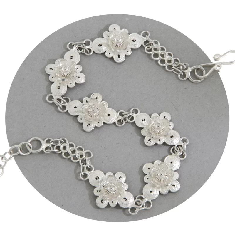 Bratara Argint 925 Filigran Elemente Florale - Dantelata si Fina
