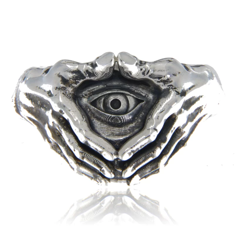Inel Unicat din Argint cu Al Treilea Ochi Iluminati