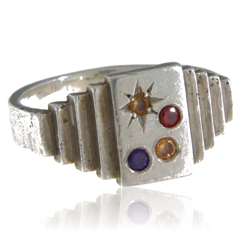 Inel Argint 925 Barbatesc Tricolor Retro - Stil si Individualitate