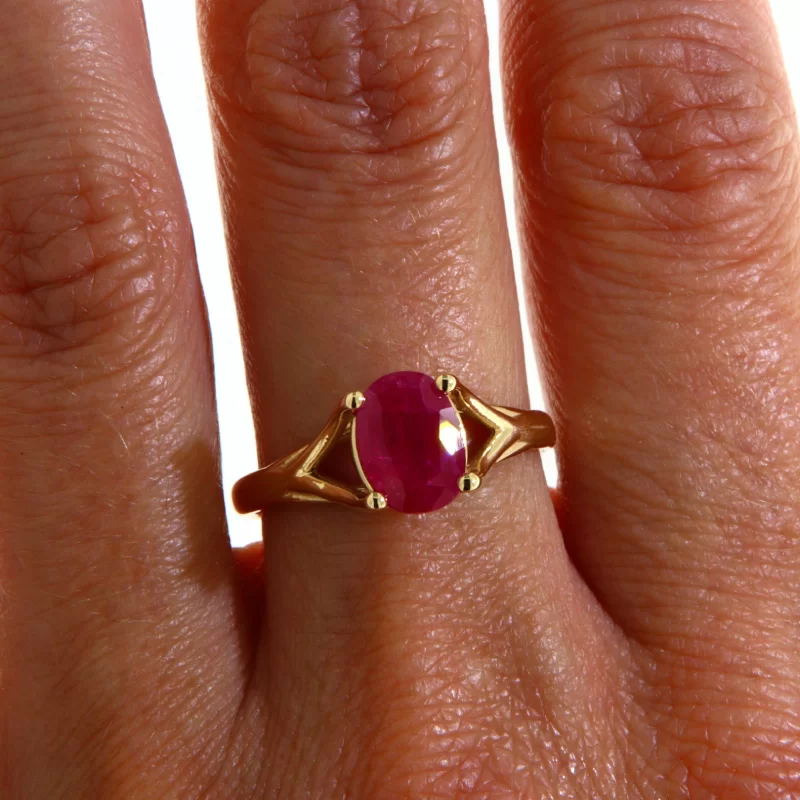 Inel aur 14k cu Rubin Natural fara Tratament
