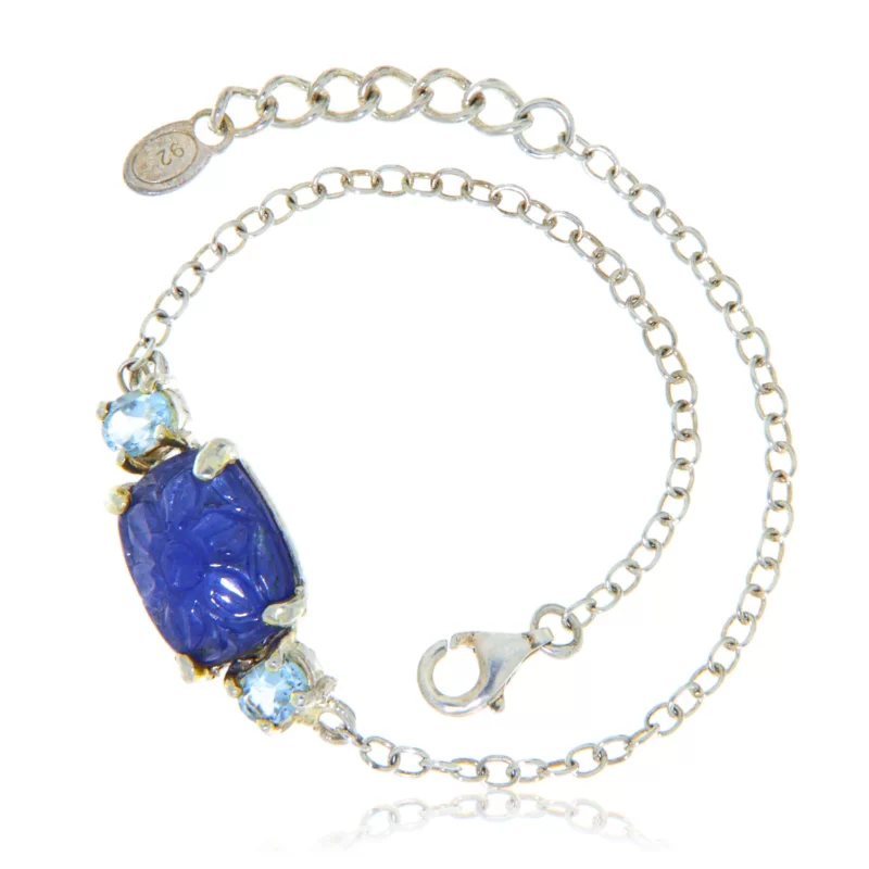 Bratara Argint 925  Tanzanit Topaz Naturale - Eleganta si Stralucire