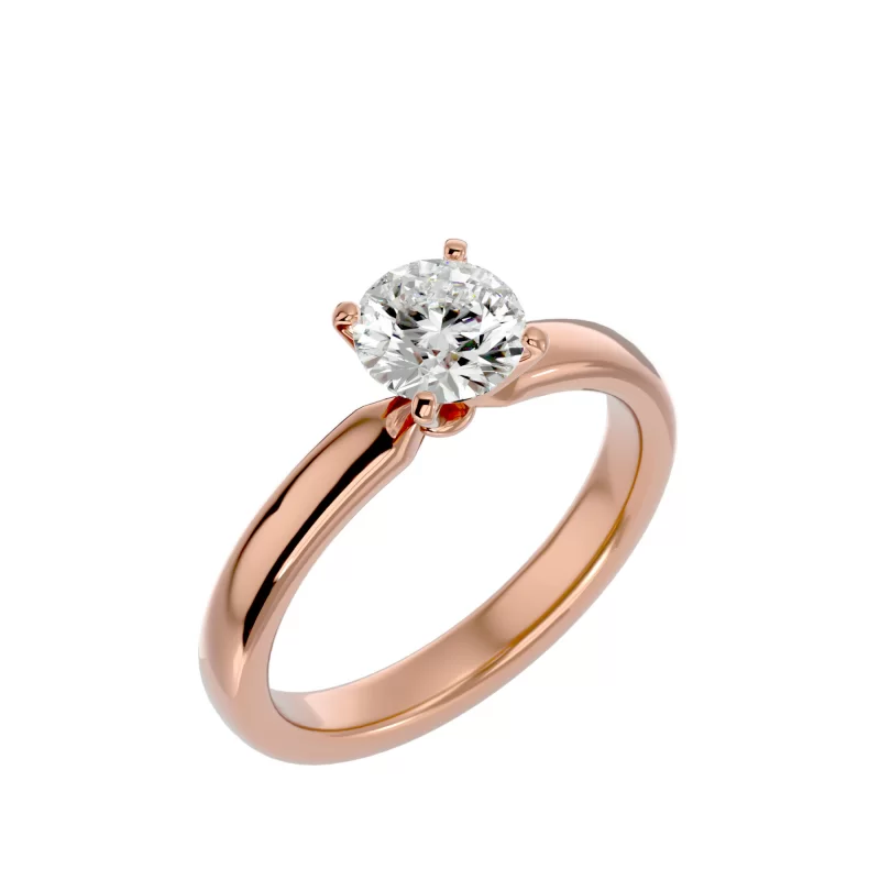 Inel de logodna Stylish Briliant Aur Roz 18k Genuine Diamond - Serena