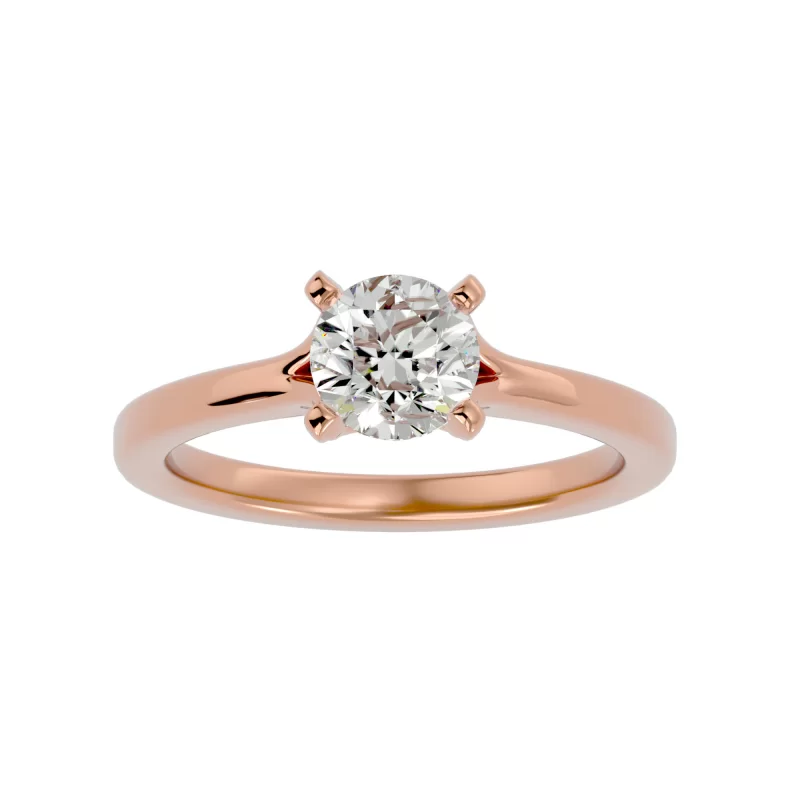 Inel de logodna Delicat Briliant Aur Roz 18k Real Diamond - Francesca