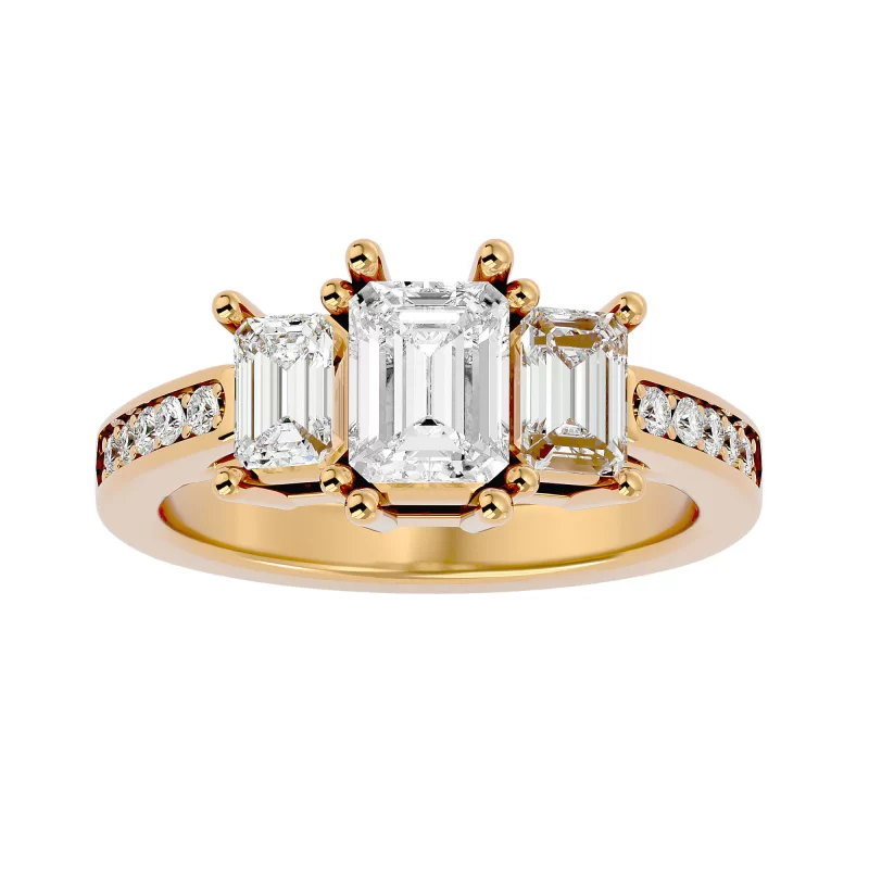 Inel de Logodna Trilogy Striking Emerald Aur 18k Real Diamond - Amélie