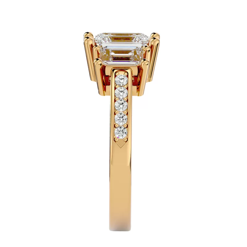 Inel de Logodna Trilogy Striking Emerald Aur 18k Real Diamond - Amélie