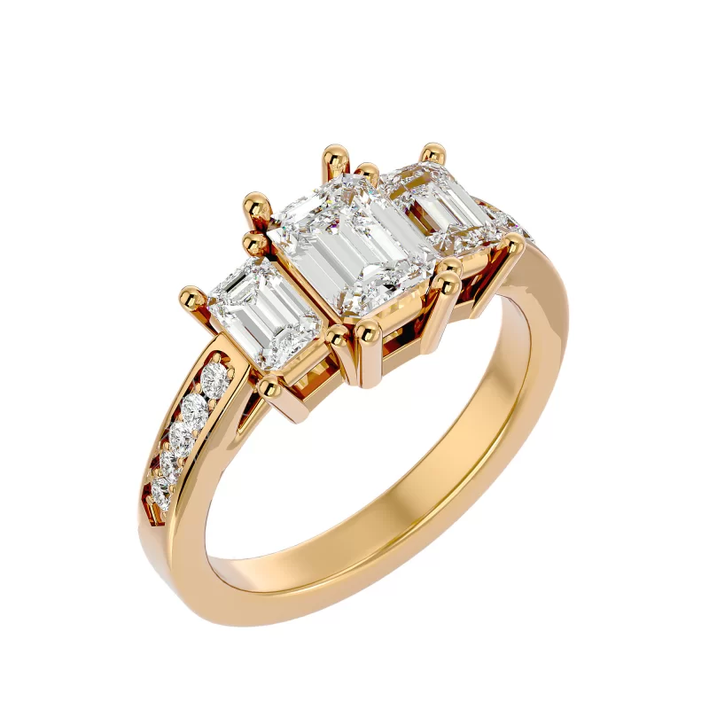 Inel de Logodna Trilogy Striking Emerald Aur 18k Real Diamond - Amélie