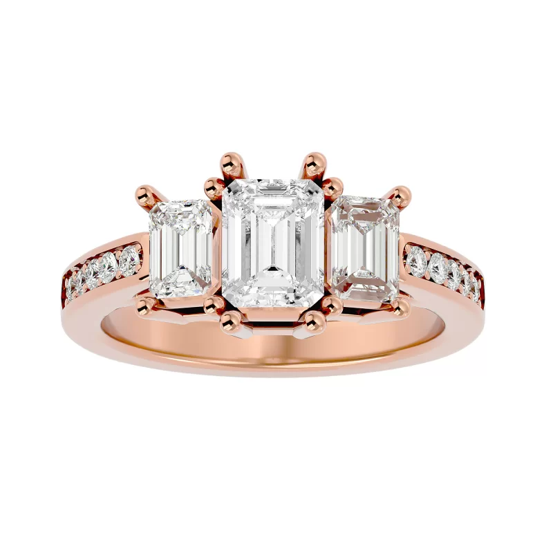 Inel de Logodna Trilogy Striking Emerald Aur 18k Real Diamond - Amélie