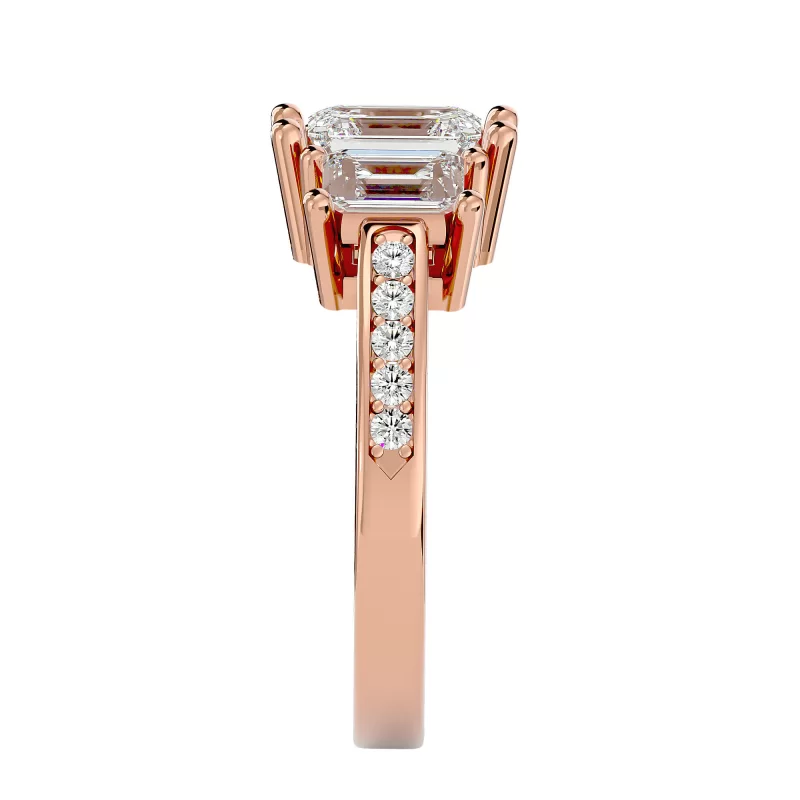 Inel de Logodna Trilogy Striking Emerald Aur 18k Real Diamond - Amélie