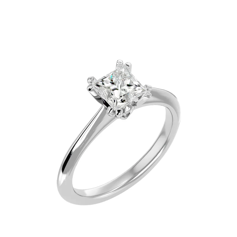 Inel de logodna Princess Aur Alb 18k Diamante Naturale - Tiger Lily