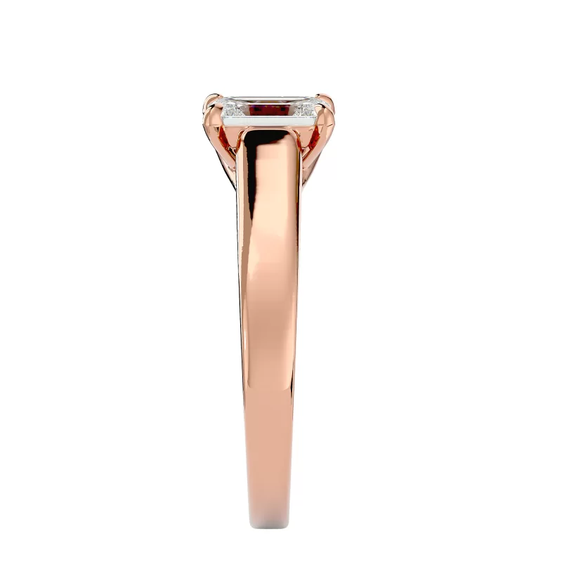 Inel de logodna Emerald Aur Roz 18k Diamante Naturale - Matilda