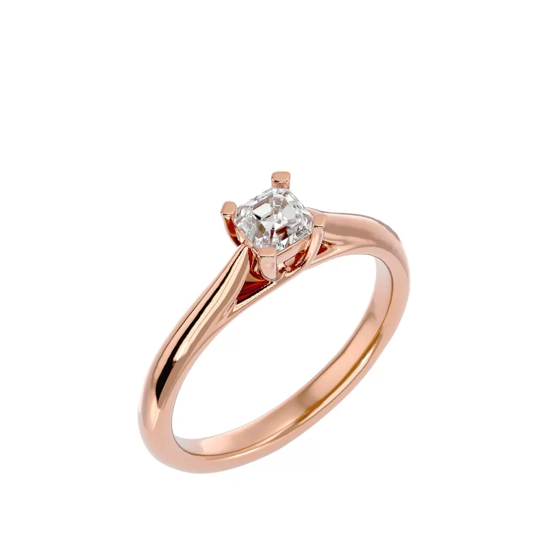 Inel de logodna Cushion Aur Roz 18k Diamante Naturale - Alice