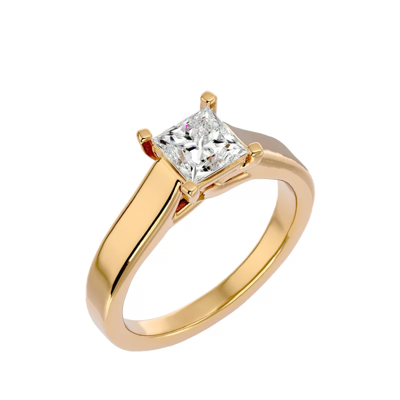Inel de Logodna Princess Aur Galben 18k Diamante Naturale - Britney