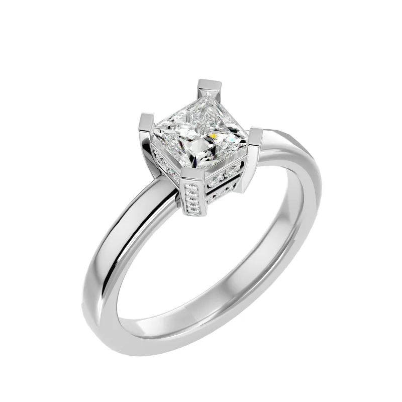 Inel de Logodna Stunning Princess Aur Alb 18k Diamant Natural - Lorna