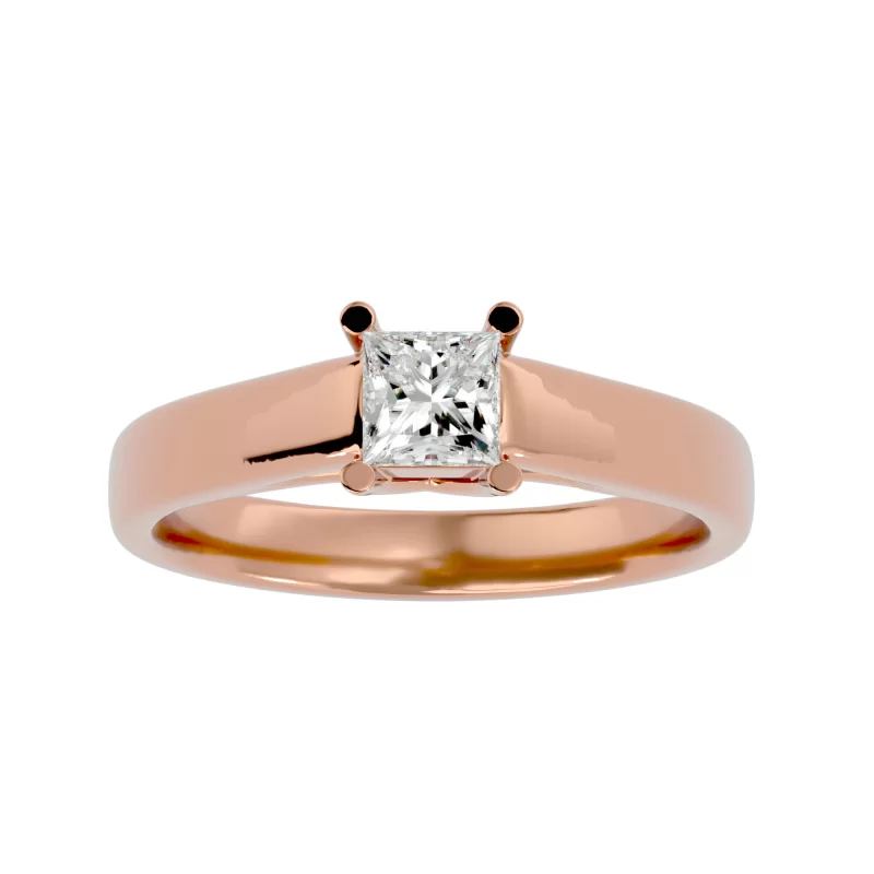 Inel de Logodna Stylish Princess Aur Roz 18k Pure Diamond - Dalia