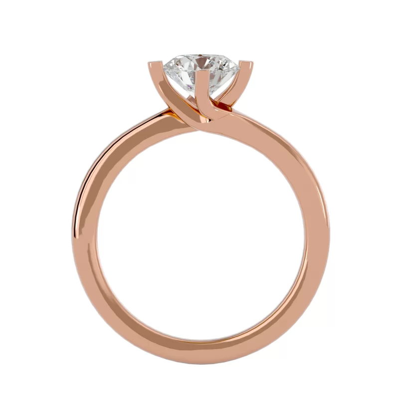 Inel de Logodna Delicate Briliant Rose Aur 18k Diamante Naturale - Emily