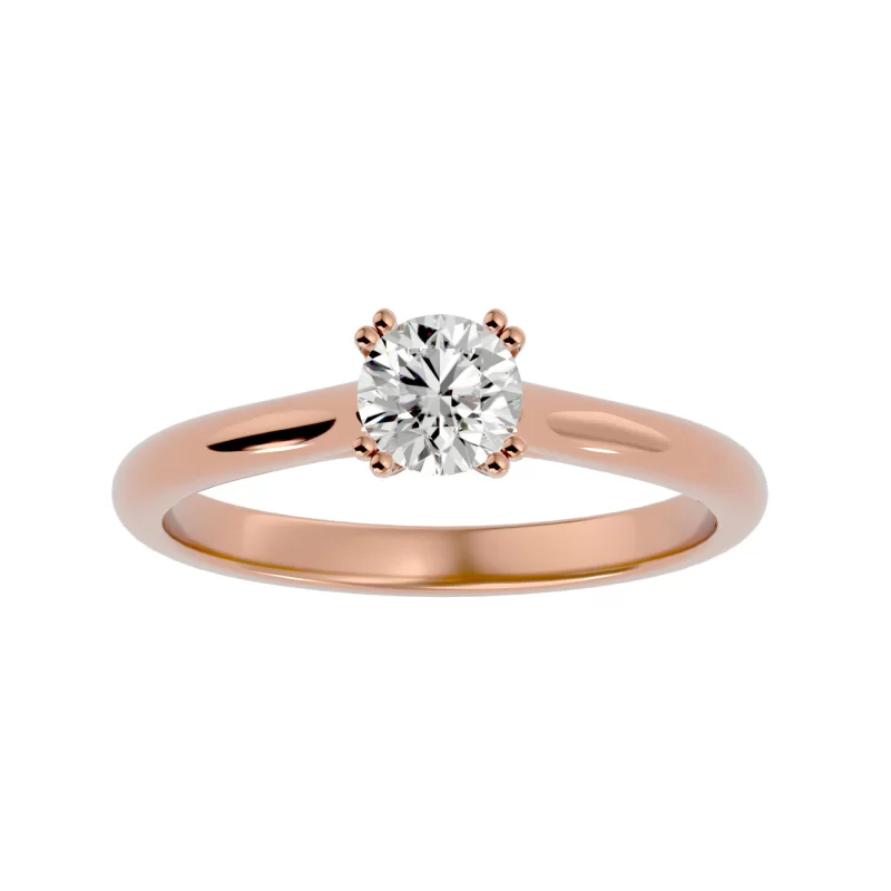 Inel de Logodna Distins Briliant Rose Aur 18k Diamant Natural - Sonia