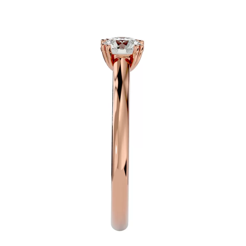 Inel de Logodna Distins Briliant Rose Aur 18k Diamant Natural - Sonia
