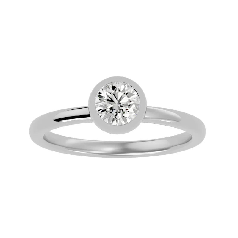 Inel de Logodna Briliant Aur Alb 18k Diamant Natural - Irena
