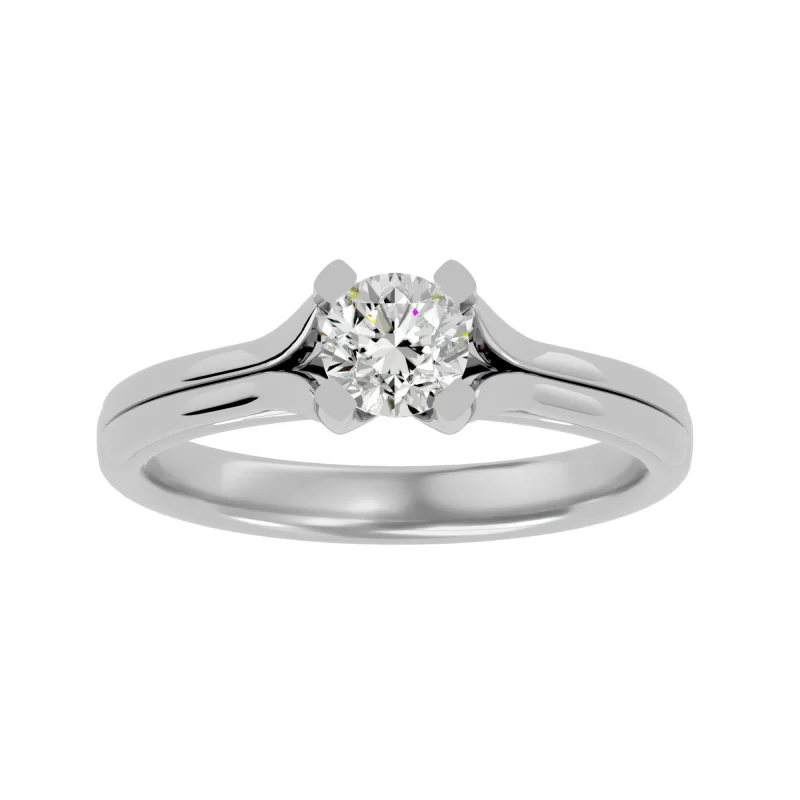 Inel de Logodna Sumptuous Briliant Aur Alb 18k Diamant Natural - Janine