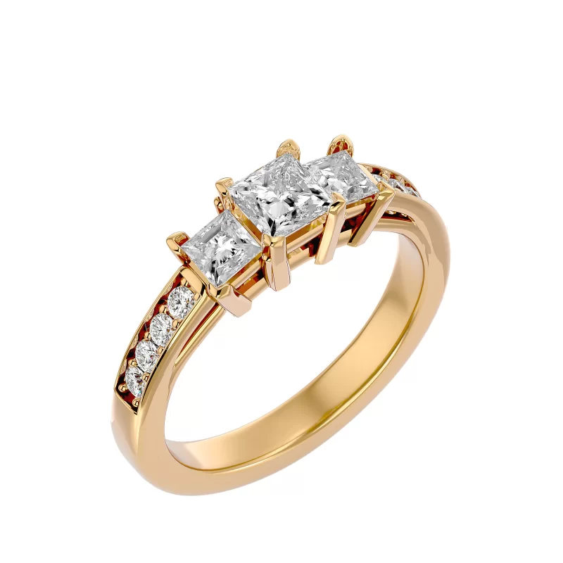 Inel de Logodna Trilogy Aur Galben 18k Diamant Natural -  Maya