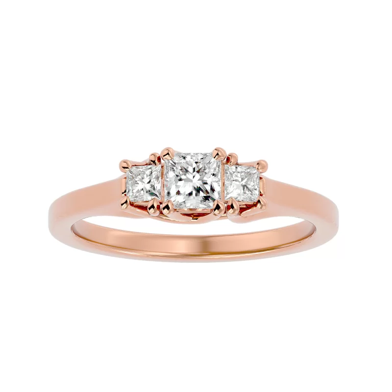 Inel de Logodna Trilogy Aur Roz 18k Diamante Naturale - Selena