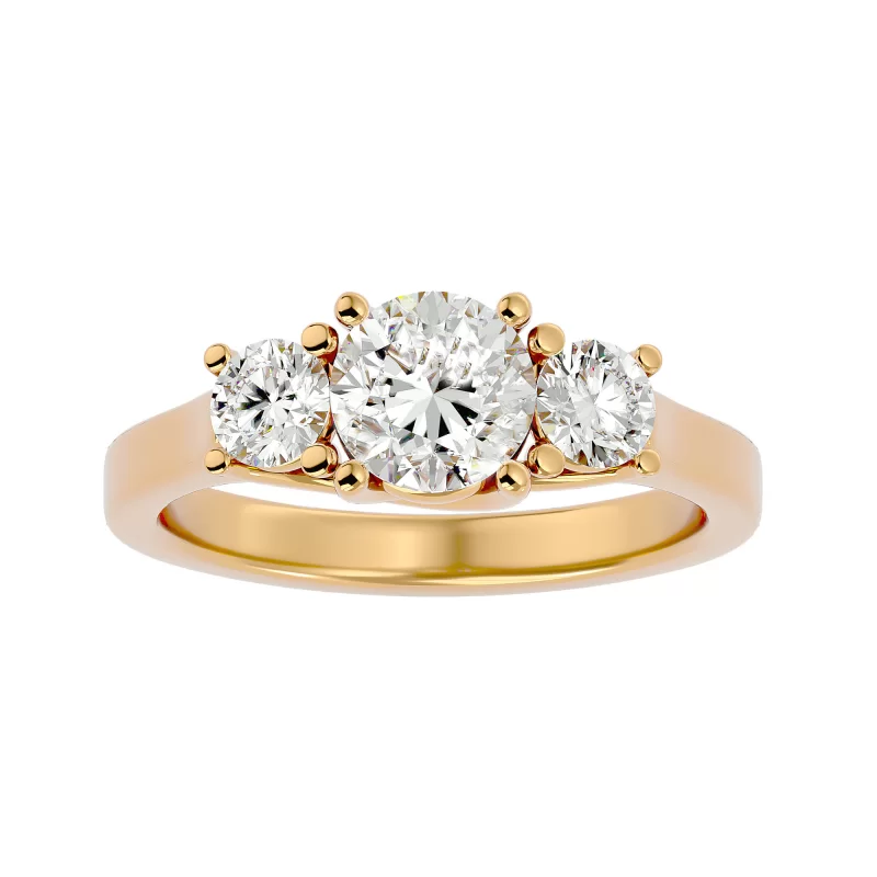 Inel de Logodna Trilogy Aur Galben 18k Diamante Naturale - Violet