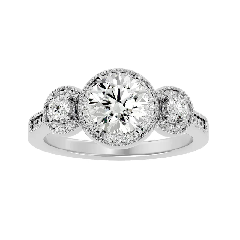 Inel de Logodna Trilogy Aur Alb 18k Diamante Naturale - Whitney