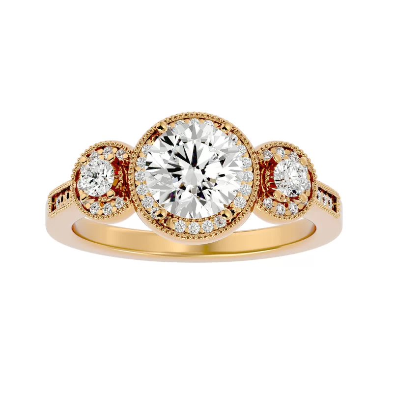 Inel de Logodna Trilogy Aur Galben 18k Diamante Naturale - Whitney