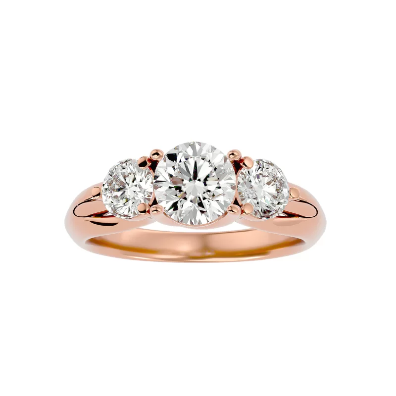 Inel de Logodna Trilogy Aur Roz 18k Diamante Naturale - Gloria