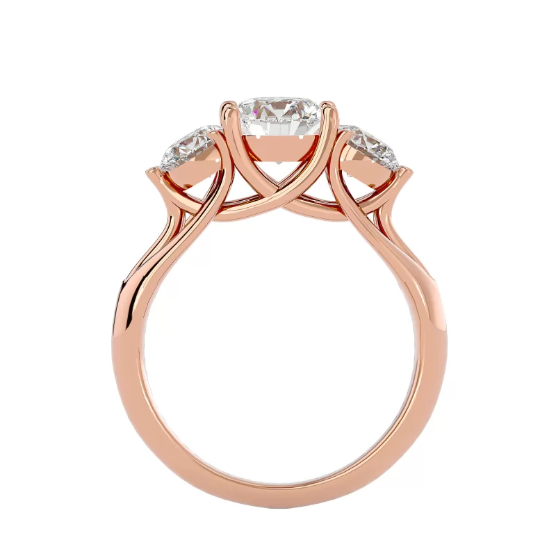 Inel de Logodna Trilogy Aur Roz 18k Diamante Naturale - Gloria