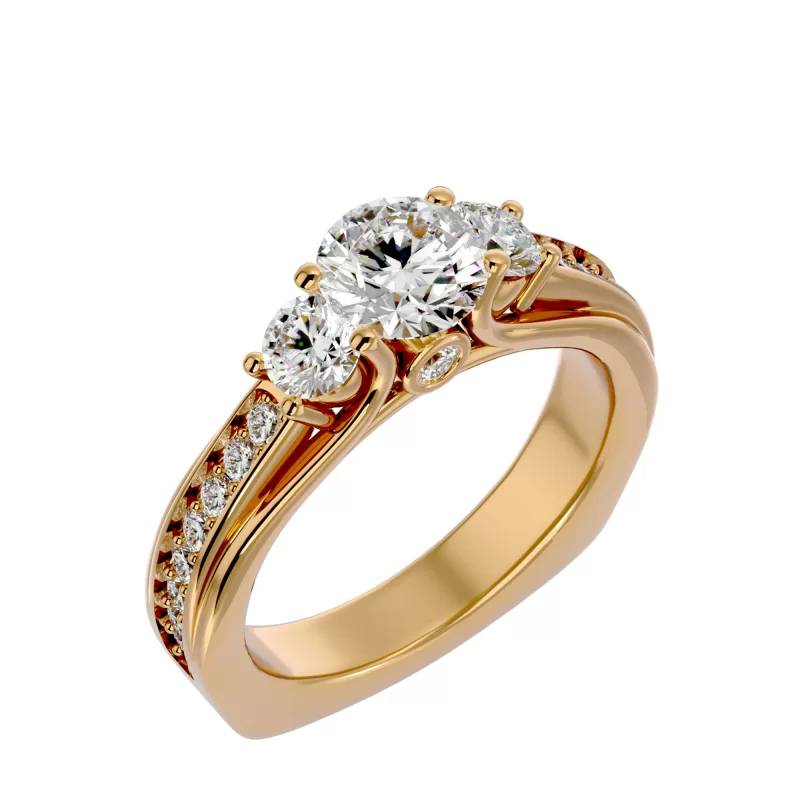 Inel de Logodna Trilogy Aur Galben 18k Diamante Naturale - Marina