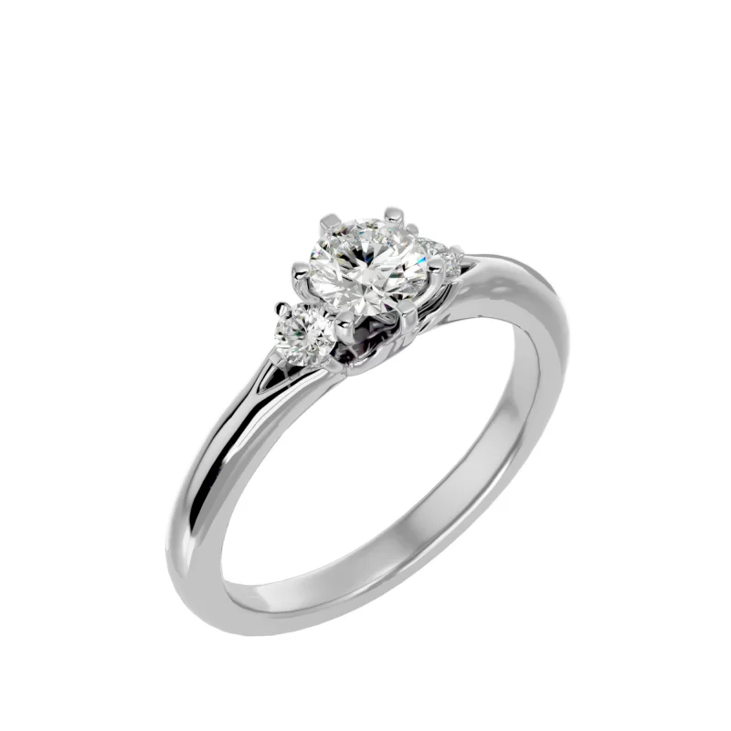 Inel de Logodna Trilogy Aur Alb 18k Diamante Naturale - Chloe