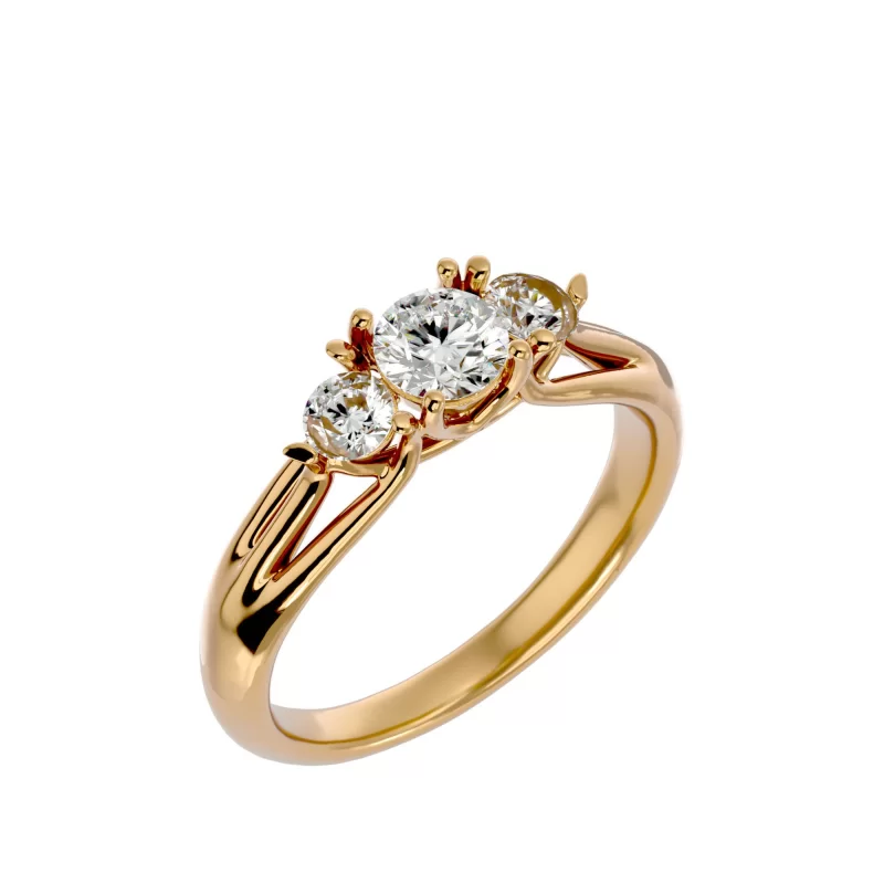 Inel de Logodna Trinity Aur Galben 18k Diamante Naturale - Grace