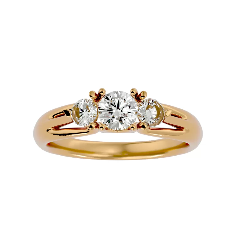 Inel de Logodna Trinity Aur Galben 18k Diamante Naturale - Grace