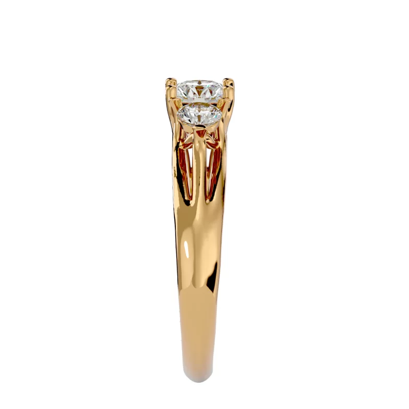 Inel de Logodna Trinity Aur Galben 18k Diamante Naturale - Grace