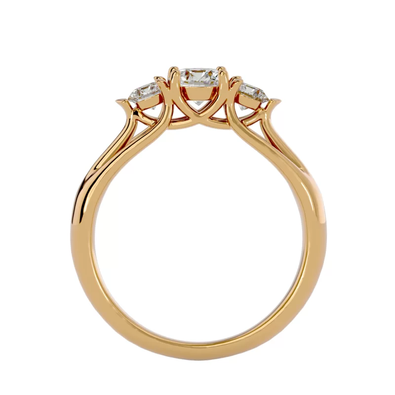 Inel de Logodna Trinity Aur Galben 18k Diamante Naturale - Grace