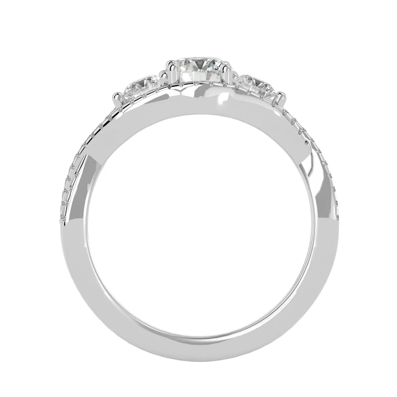 Inel de Logodna Trio-set Aur Alb 18k Diamante Naturale - Vanessa