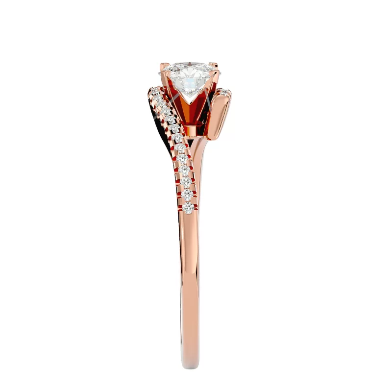 Inel de Logodna Pave Fancy Aur Roz 18k Diamante Naturale - Yvonne