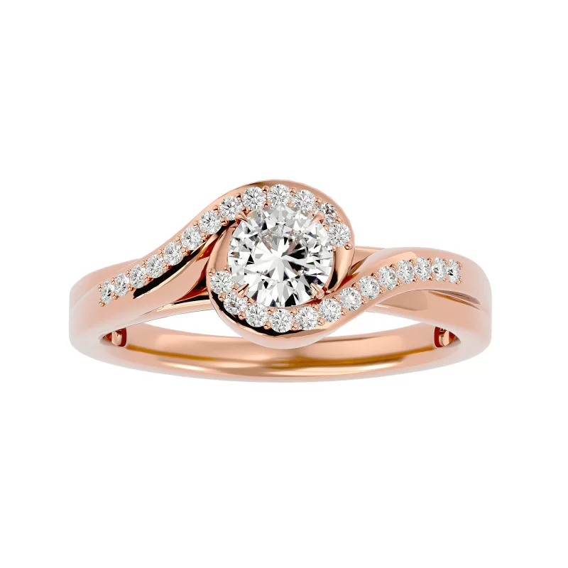 Inel de Logodna Radiant Aur Roz 18k Diamante Naturale - Fiorella