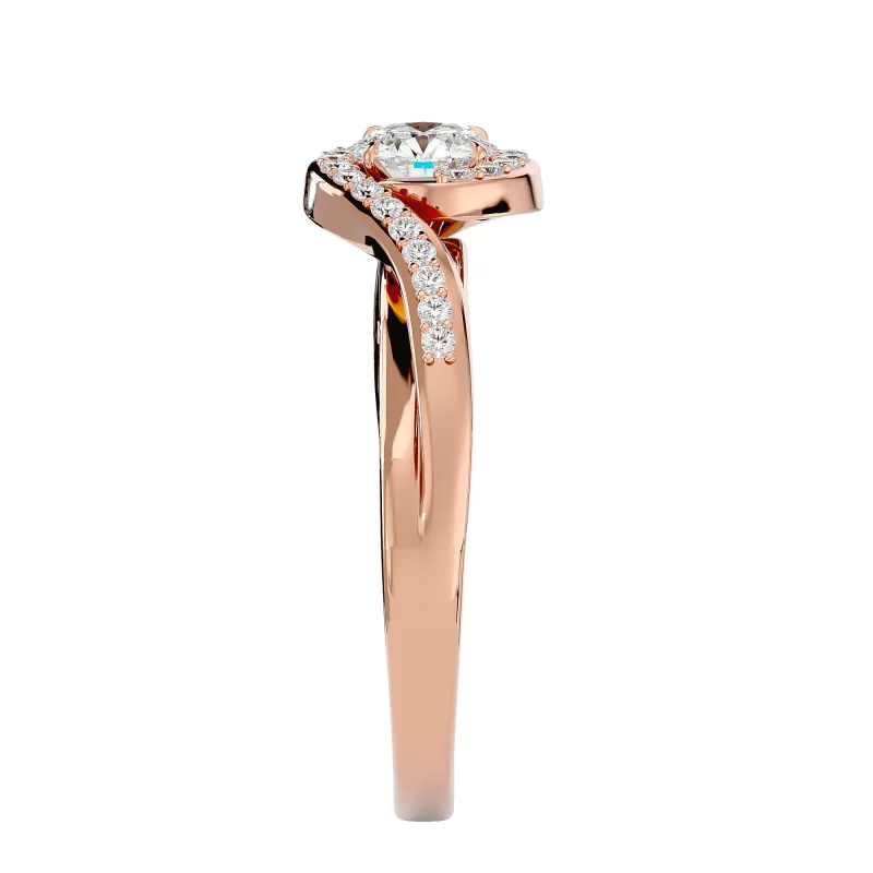 Inel de Logodna Radiant Aur Roz 18k Diamante Naturale - Fiorella