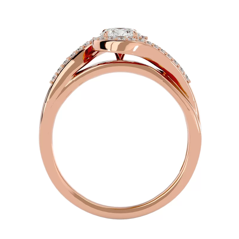 Inel de Logodna Radiant Aur Roz 18k Diamante Naturale - Fiorella
