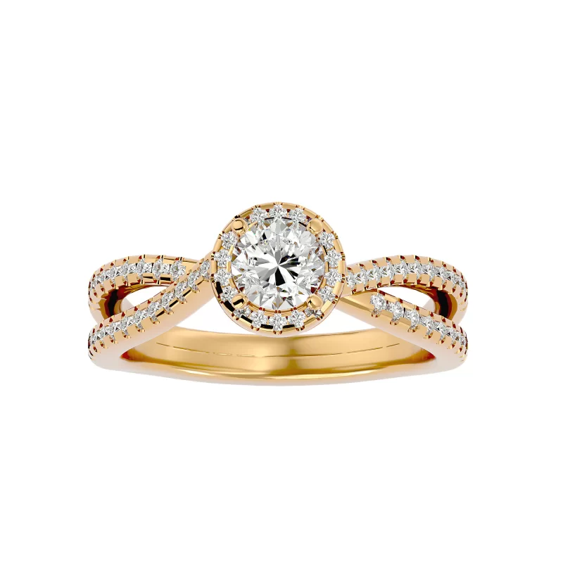 Inel de Logodna Fancy Halo Aur Galben 18k Genuine Diamonds - Mirabela