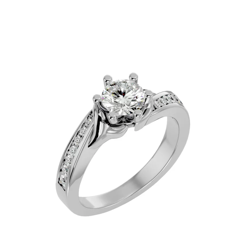 Inel de Logodna Art Deco White Aur 18k Real Diamonds - Coraline