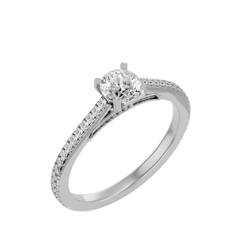 Inel de Logodna Delicate Pave Aur Alb 18k Real Diamonds - Viviane